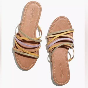 NWT Madewell | Kathryn Pastel Espadrille Leather Crisscross Slide Sandals, 6.5